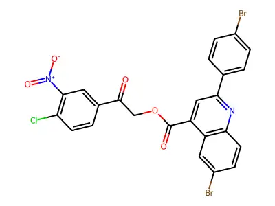 2-(4-CL-3-Nitrophenyl)-2-oxoethyl 6-BR-2-(4-bromophenyl)-4-quinolinecarboxylate structure