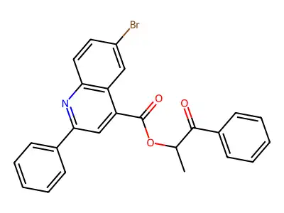 1-Methyl-2-oxo-2-phenylethyl 6-bromo-2-phenyl-4-quinolinecarboxylate structure