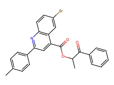 1-Methyl-2-oxo-2-phenylethyl 6-bromo-2-(4-methylphenyl)-4-quinolinecarboxylate structure