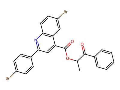1-Methyl-2-oxo-2-phenylethyl 6-bromo-2-(4-bromophenyl)-4-quinolinecarboxylate structure