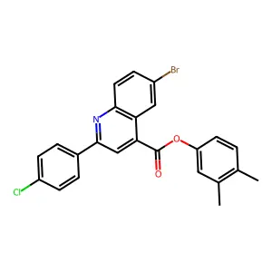 3,4-Dimethylphenyl 6-bromo-2-(4-chlorophenyl)-4-quinolinecarboxylate structure