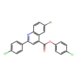 4-Chlorophenyl 6-bromo-2-(4-chlorophenyl)-4-quinolinecarboxylate structure