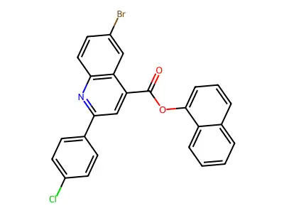 1-Naphthyl 6-bromo-2-(4-chlorophenyl)-4-quinolinecarboxylate structure