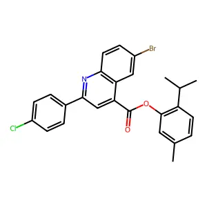 2-Isopropyl-5-methylphenyl 6-bromo-2-(4-chlorophenyl)-4-quinolinecarboxylate structure