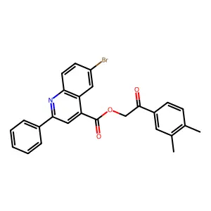 2-(3,4-Dimethylphenyl)-2-oxoethyl 6-bromo-2-phenyl-4-quinolinecarboxylate structure