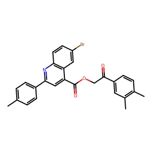 2-(3,4-Dimethylphenyl)-2-oxoethyl 6-BR-2-(4-methylphenyl)-4-quinolinecarboxylate structure