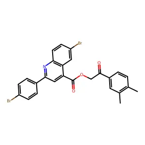 2-(3,4-Dimethylphenyl)-2-oxoethyl 6-BR-2-(4-bromophenyl)-4-quinolinecarboxylate structure