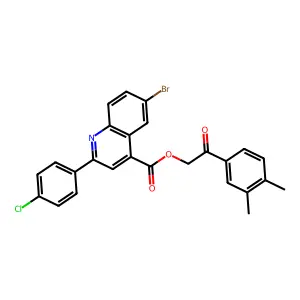 2-(3,4-Dimethylphenyl)-2-oxoethyl 6-BR-2-(4-chlorophenyl)-4-quinolinecarboxylate structure