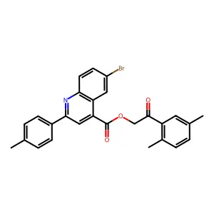 2-(2,5-Dimethylphenyl)-2-oxoethyl 6-BR-2-(4-methylphenyl)-4-quinolinecarboxylate structure