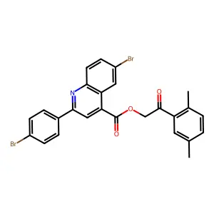 2-(2,5-Dimethylphenyl)-2-oxoethyl 6-BR-2-(4-bromophenyl)-4-quinolinecarboxylate structure