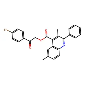 2-(4-Bromophenyl)-2-oxoethyl 3,6-dimethyl-2-phenyl-4-quinolinecarboxylate structure