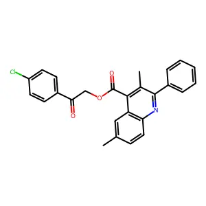 2-(4-Chlorophenyl)-2-oxoethyl 3,6-dimethyl-2-phenylquinoline-4-carboxylate structure