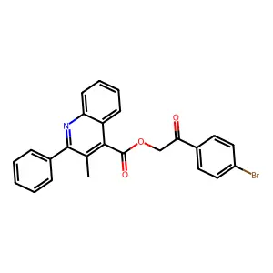2-(4-Bromophenyl)-2-oxoethyl 3-methyl-2-phenylquinoline-4-carboxylate structure