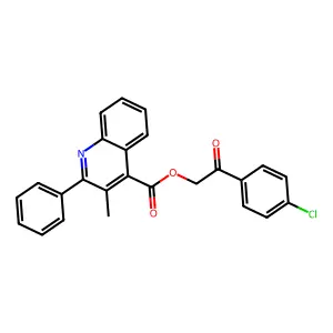 2-(4-Chlorophenyl)-2-oxoethyl 3-methyl-2-phenyl-4-quinolinecarboxylate structure