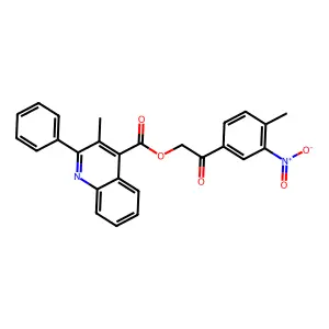 2-(4-Methyl-3-nitrophenyl)-2-oxoethyl 3-methyl-2-phenyl-4-quinolinecarboxylate structure