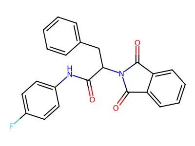 2-(1,3-dioxoisoindol-2-yl)-N-(4-fluorophenyl)-3-phenylpropanamide structure