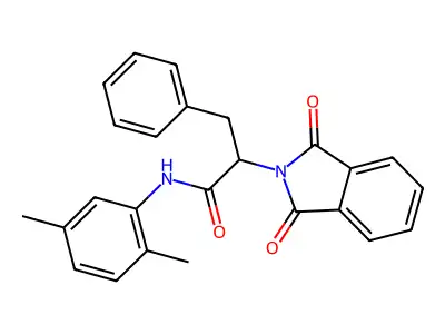 N-(2,5-dimethylphenyl)-2-(1,3-dioxoisoindol-2-yl)-3-phenylpropanamide structure