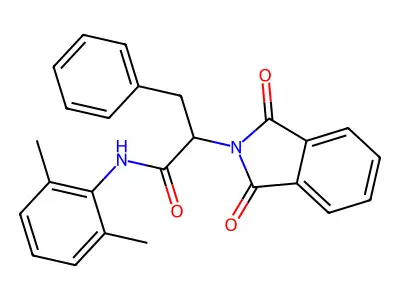 N-(2,6-dimethylphenyl)-2-(1,3-dioxoisoindol-2-yl)-3-phenylpropanamide structure