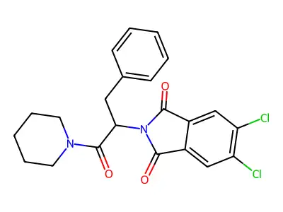 5,6-Dichloro-2-(1-oxo-3-phenyl-1-piperidin-1-ylpropan-2-yl)isoindole-1,3-dione structure