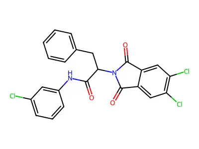 N-(3-chlorophenyl)-2-(5,6-dichloro-1,3-dioxoisoindol-2-yl)-3-phenylpropanamide structure