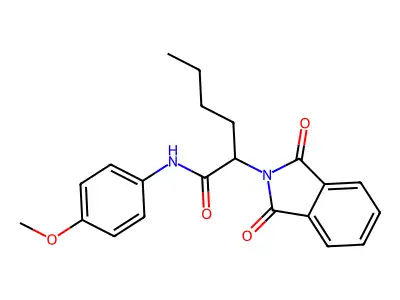 2-(1,3-dioxoisoindol-2-yl)-N-(4-methoxyphenyl)hexanamide structure
