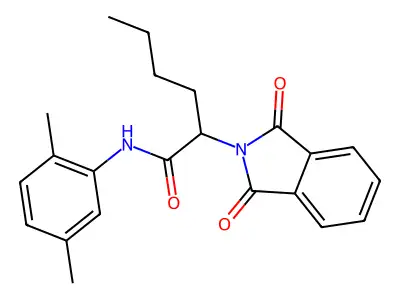 N-(2,5-dimethylphenyl)-2-(1,3-dioxoisoindol-2-yl)hexanamide structure