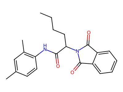 N-(2,4-dimethylphenyl)-2-(1,3-dioxoisoindol-2-yl)hexanamide structure