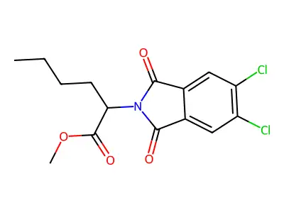 methyl 2-(5,6-dichloro-1,3-dioxo-1,3-dihydro-2H-isoindol-2-yl)hexanoate structure