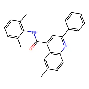 N-(2,6-dimethylphenyl)-6-methyl-2-phenylquinoline-4-carboxamide structure