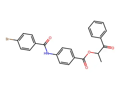 1-Methyl-2-oxo-2-phenylethyl 4-[(4-bromobenzoyl)amino]benzoate structure