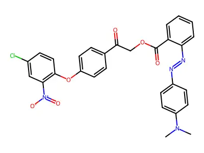 2-[4-(4-chloro-2-nitrophenoxy)phenyl]-2-oxoethyl 2-{(E)-[4-(dimethylamino)phenyl]diazenyl}benzoate structure
