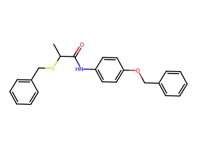 N-[4-(benzyloxy)phenyl]-2-(benzylsulfanyl)propanamide structure