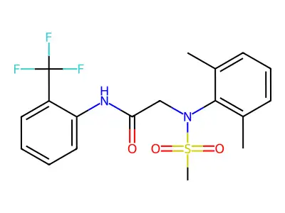 2-(2,6-dimethyl-N-methylsulfonylanilino)-N-[2-(trifluoromethyl)phenyl]acetamide structure