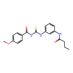 N-[[3-(butanoylamino)phenyl]carbamothioyl]-4-methoxybenzamide structure