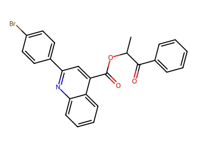 1-Methyl-2-oxo-2-phenylethyl 2-(4-bromophenyl)-4-quinolinecarboxylate structure