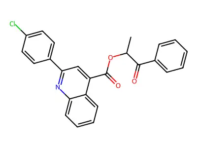 (1-Oxo-1-phenylpropan-2-yl) 2-(4-chlorophenyl)quinoline-4-carboxylate structure