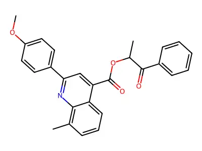 1-Methyl-2-oxo-2-phenylethyl 2-(4-methoxyphenyl)-8-methyl-4-quinolinecarboxylate structure
