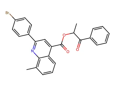 1-Methyl-2-oxo-2-phenylethyl 2-(4-bromophenyl)-8-methyl-4-quinolinecarboxylate structure