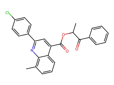 1-Methyl-2-oxo-2-phenylethyl 2-(4-chlorophenyl)-8-methyl-4-quinolinecarboxylate structure