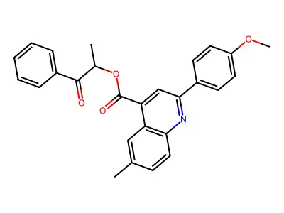 1-Methyl-2-oxo-2-phenylethyl 2-(4-methoxyphenyl)-6-methyl-4-quinolinecarboxylate structure