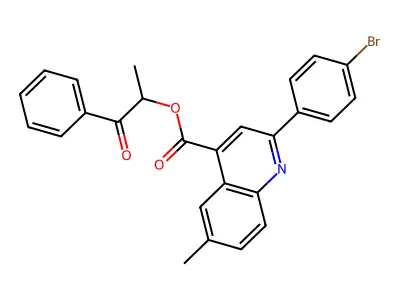 1-Methyl-2-oxo-2-phenylethyl 2-(4-bromophenyl)-6-methyl-4-quinolinecarboxylate structure