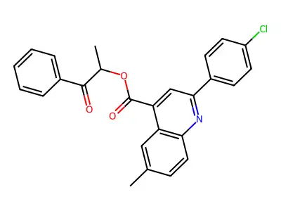 1-Methyl-2-oxo-2-phenylethyl 2-(4-chlorophenyl)-6-methyl-4-quinolinecarboxylate structure