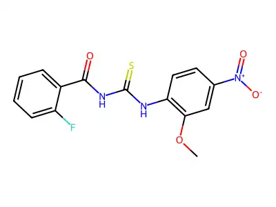 2-fluoro-N-[(2-methoxy-4-nitrophenyl)carbamothioyl]benzamide structure
