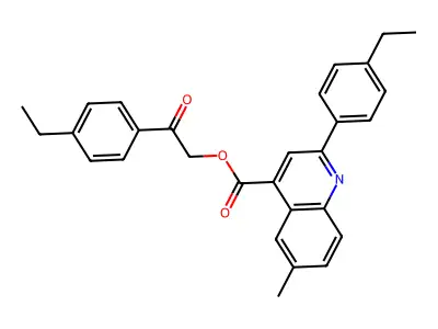 2-(4-Ethylphenyl)-2-oxoethyl 2-(4-ethylphenyl)-6-methyl-4-quinolinecarboxylate structure