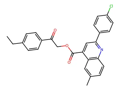 2-(4-Ethylphenyl)-2-oxoethyl 2-(4-chlorophenyl)-6-methyl-4-quinolinecarboxylate structure