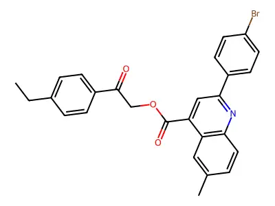 2-(4-Ethylphenyl)-2-oxoethyl 2-(4-bromophenyl)-6-methyl-4-quinolinecarboxylate structure