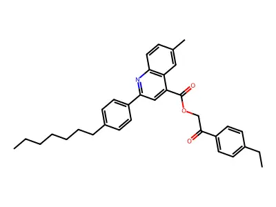 2-(4-Ethylphenyl)-2-oxoethyl 2-(4-heptylphenyl)-6-methyl-4-quinolinecarboxylate structure