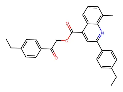 2-(4-Ethylphenyl)-2-oxoethyl 2-(4-ethylphenyl)-8-methyl-4-quinolinecarboxylate structure