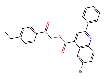 2-(4-Ethylphenyl)-2-oxoethyl 6-bromo-2-phenyl-4-quinolinecarboxylate structure