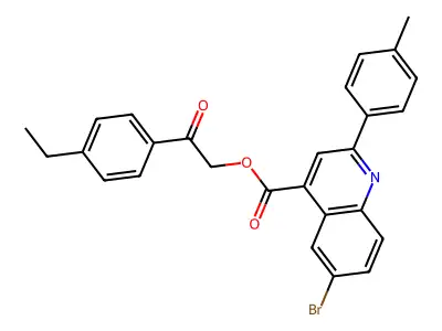 2-(4-Ethylphenyl)-2-oxoethyl 6-bromo-2-(4-methylphenyl)-4-quinolinecarboxylate structure